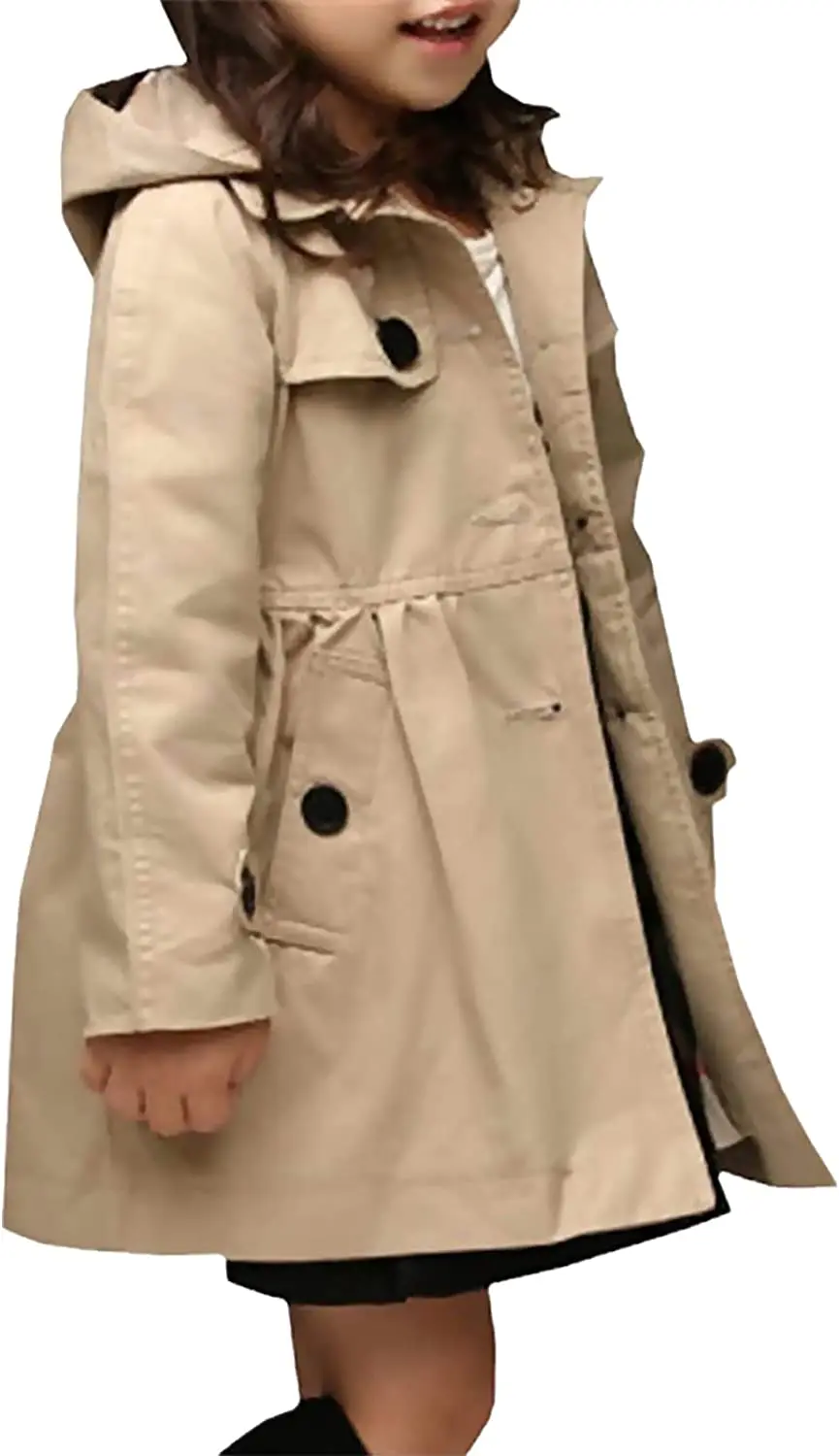 Tanie Małe dziewczynki jednorzędowe trencz sukienka odzież wierzchnia moda kurtka wiatrówka wiosna jesień sklep