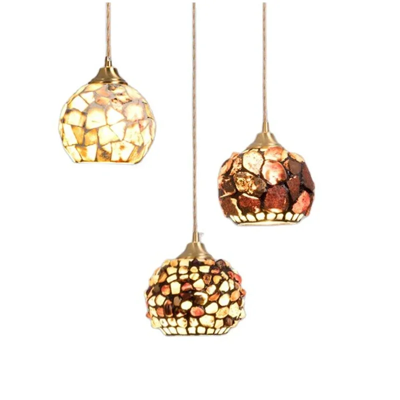 

Shell Glass Pendant Lights Dinning Room Chandeliers Ceiling LED Lighting Fixture Kitchen Lamp Nordic Tiffany Home Bedroom Decor