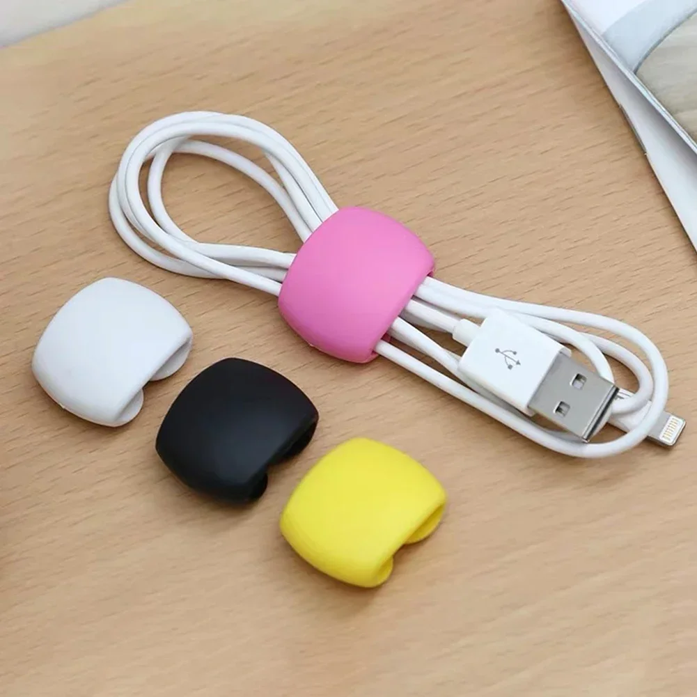Round Cable Winder Clip - Stylish Desk Organizer for USB Chargers and Wires