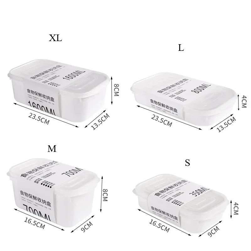 Kitchen Storage Refrigerator Food Storage White Containers Fresh Box Containers Kitchen Storage Food Sealed Kitchen Organizer 3