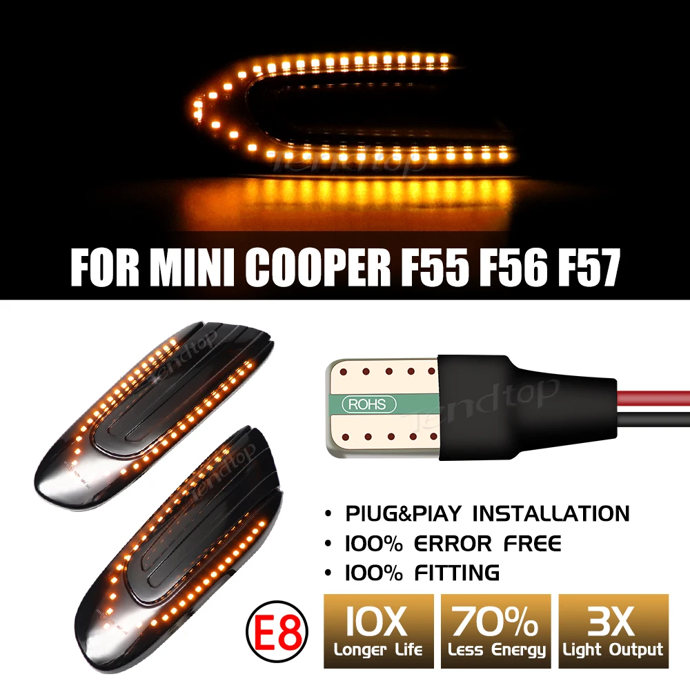 

Последовательный указатель поворота для Mini Cooper F55 F56 F57 2014 2015 2016 2017, 2 шт.