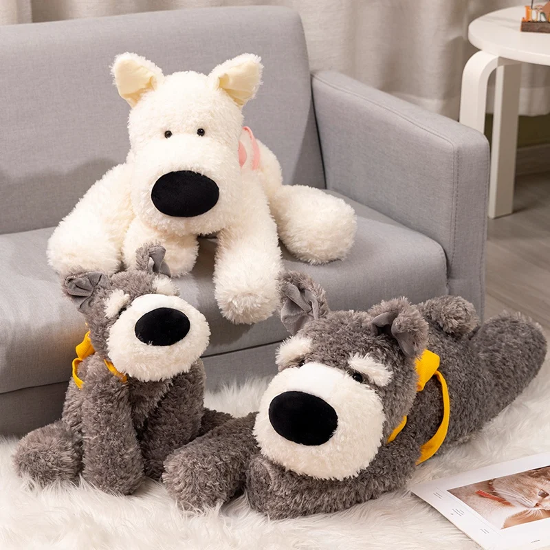 55-75cm Hot Fluffy Hair West Highland Dog&Schnauzer Lovely Plush Toys Soft Stuffed Cartoon Puppy Dolls for Kids Gifts Home Decor bio groom fluffy puppy шампунь для щенков без слез 355 мл