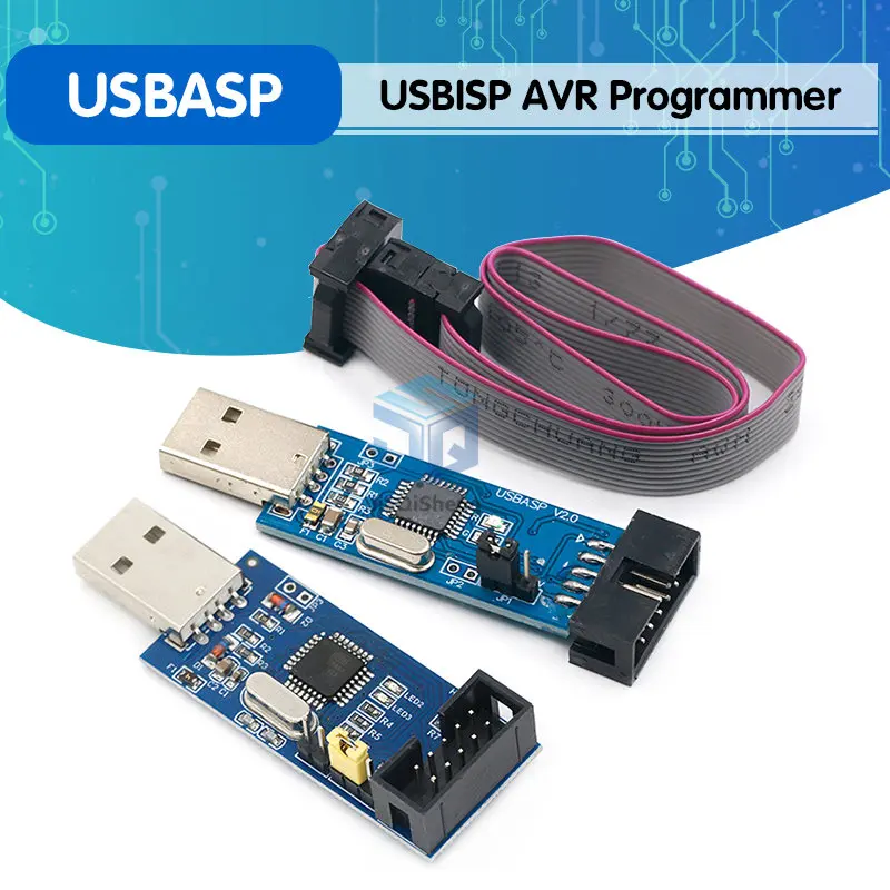1Set USBASP USBISP AVR Programmer USB ATMEGA8 ATMEGA128 ATtiny/CAN/PWM ...