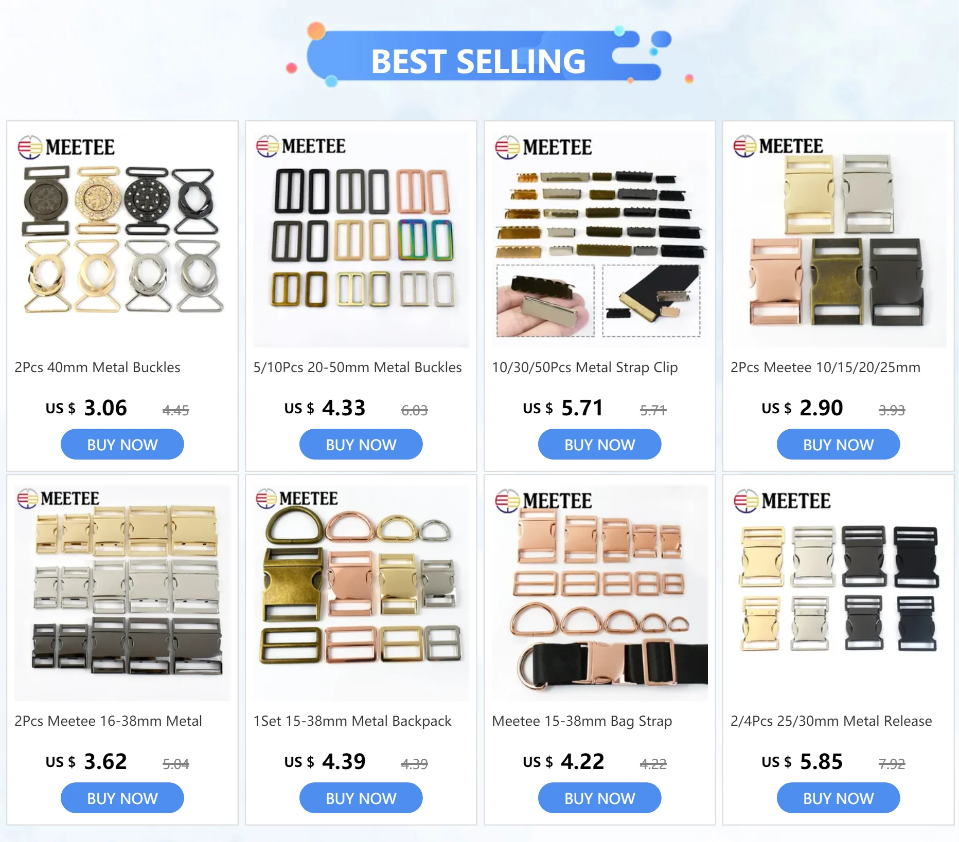 Description Picture 4 of item2Pcs 20/25/32/38mm Metal Quick Side Release Buckles Bag Strap Adjust Clip Clasps Backpack Dog Collar Hook Garment Accessories