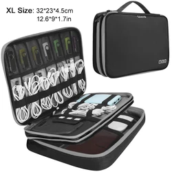 Compact Electronics Travel Organizer & Cable Storage Bag (New Black XL)