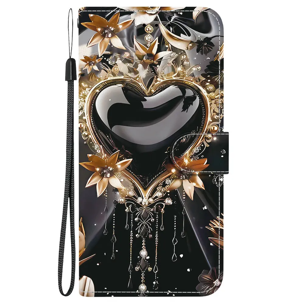 Patterned Leather Wallet Flip Case - Premium Phone Protection and Stylish Design