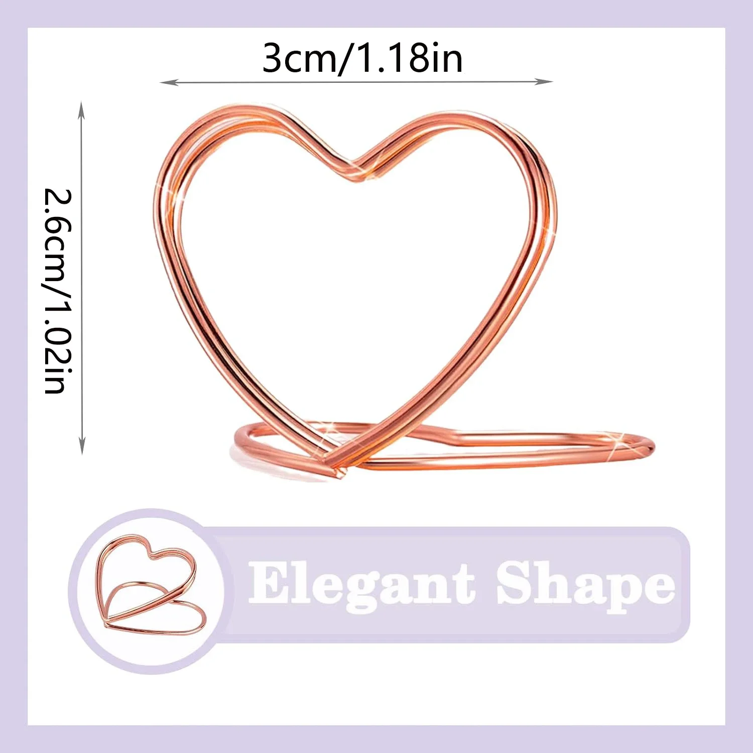 Double Heart Shape Metal Memo Holder Table Placecard Holder Photo Clip Card Stand Wedding Birthday Party HomeDecoration 20/10pcs