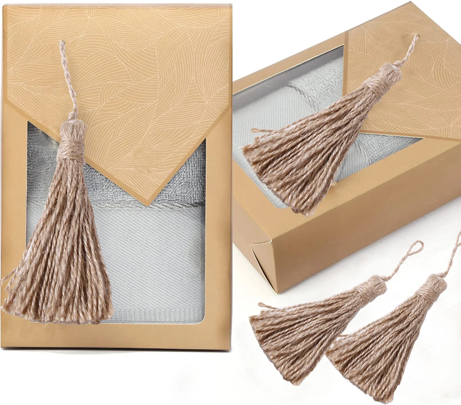 20pcs Jute Tassels for Crafts Natural Rope Hemp Tassel Curtain DIY Home Party Decorations