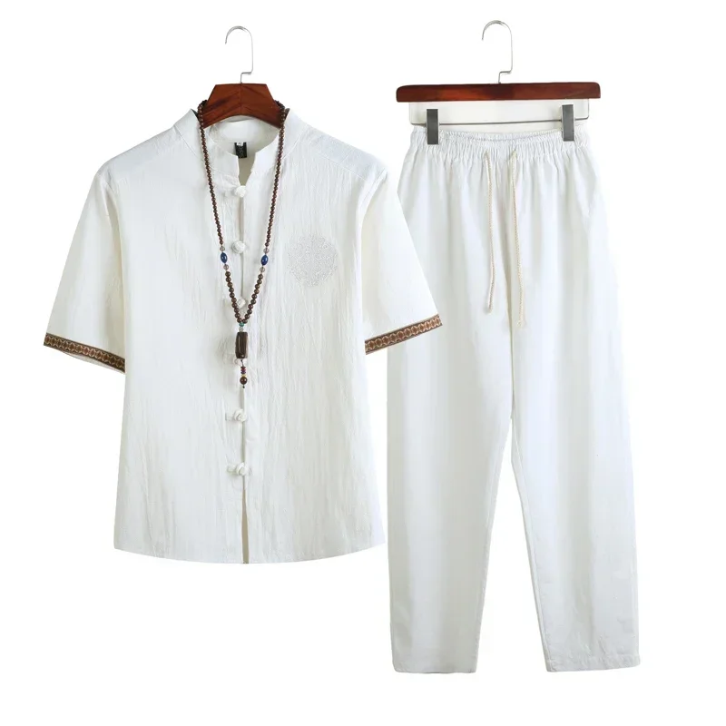 Chinese Dress Martial Arts Clothing Summer Chinese Style Linen Tang Suit Traditional Clothing Men Shorts Tai Chi Uniform