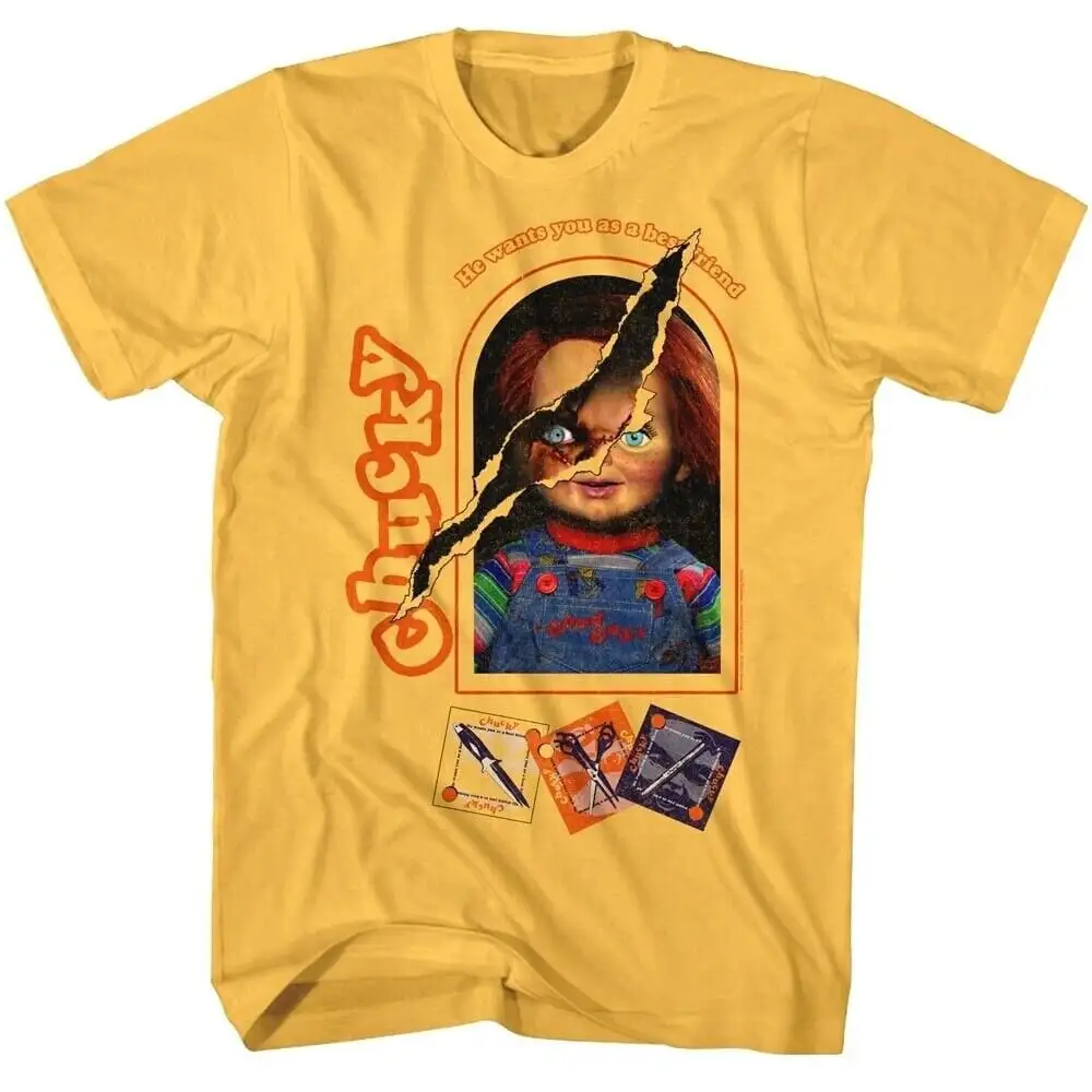 

Childs Play T Shirt Chucky Wants you as a Best Friend