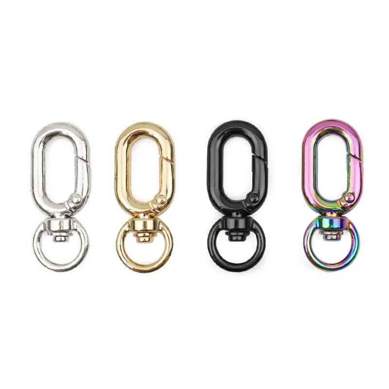 Spring Snap Key Ring 10Pcs Oval Spring Openable Leather Bag Handbag Strap Buckle Connect ...