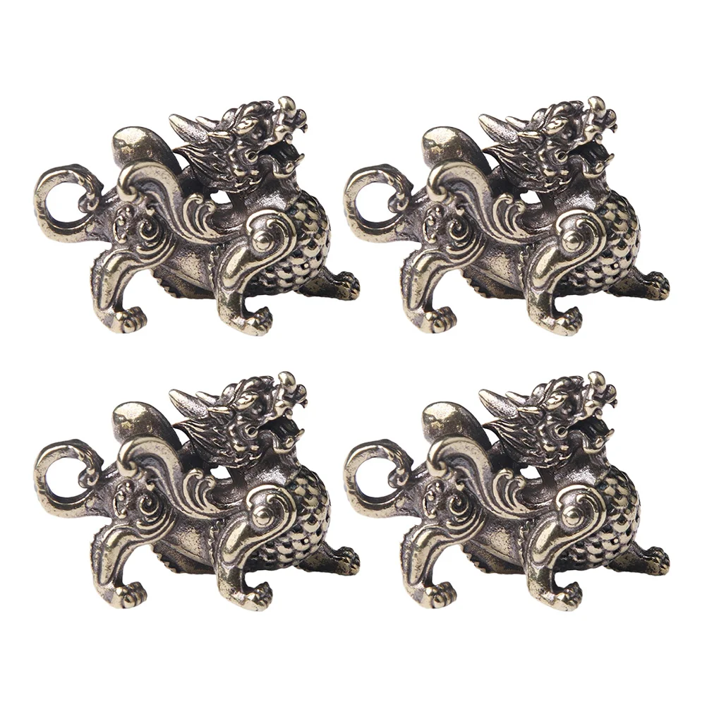 

4pcs Copper Vintage Key Pendant Desktop Adornment Bag Hanging Decoration