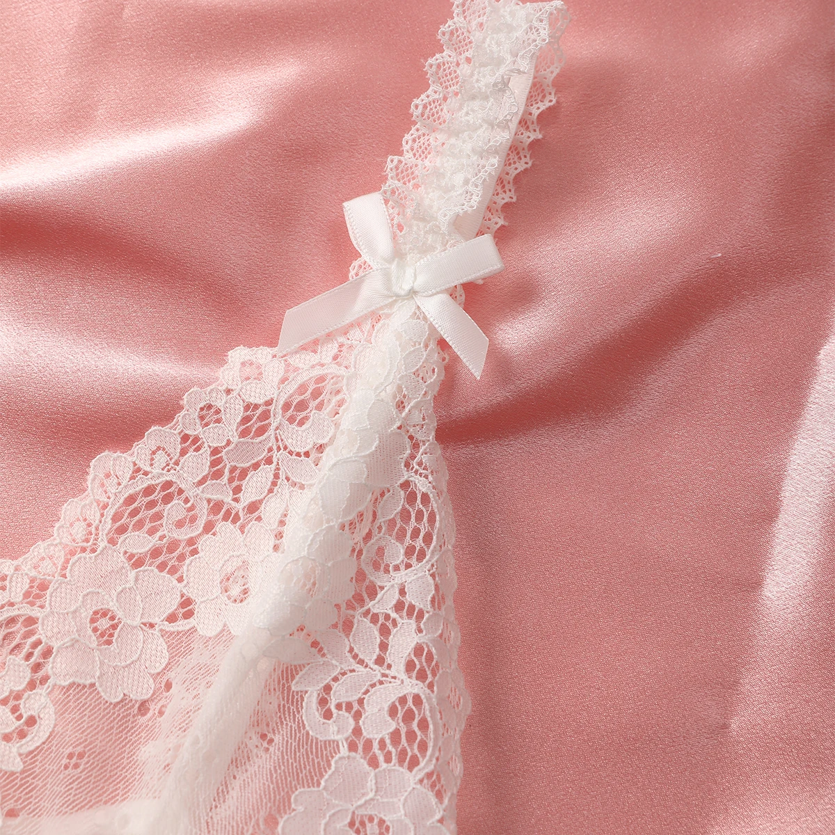 Sexy Crotchless Lingerie Women Lace Hollow Floral Bodysuit Exotic Pajamas Teddy Babydoll Dress Deep V Open Bra Underwear Set - Image 3