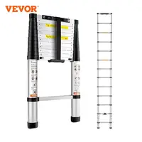 VEVOR Telescoping Ladder 12.5 FT Aluminum One-Button Retraction Collapsible Extension 375 LBS Capacity w/Non-Slip for Home RV 1