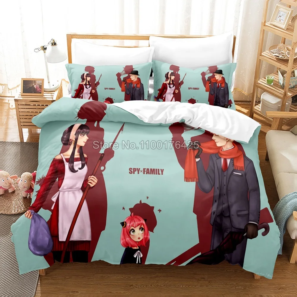 Anime SPY×FAMILY King Size Bedding Bed Set for Teens Boys Girls