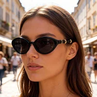 Lunettes de soleil rétro ovales petites pour femmes et hommes, avec rivets, monture tendance, lunettes de luxe, protection UV400, marque Oculus, Gafas pour femme 3