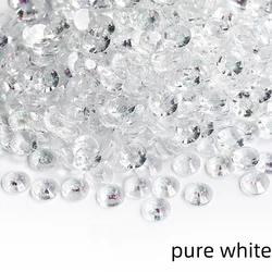 Sparkling Starry Glitter Rhinestones for DIY Nail Art and Dress Embellishments (3 - 6mm) (Colorful White)