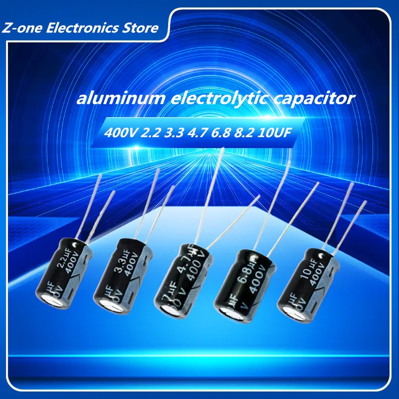 10 Pz 400V 2.2UF 3.3UF 4.7UF 6.8F 8.2UF 10UF 8 X12mm Condensatore Elettrolico In Alluminio 2.2UF 3.3UF 4.7UF 6.8UF 8.2UF 10UF 400V 20 - Foto 9
