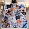 Cute Cat Microfiber Blanket Super Soft Throw Blankets For Bed Bedspread Sofa Decorative Camping Picnic Winter Warm Blanket 5