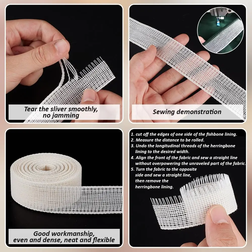 ArrErr Fischgrätenfutter 2m - 3,5cm Breit Für Hochzeitskleider & DIY
