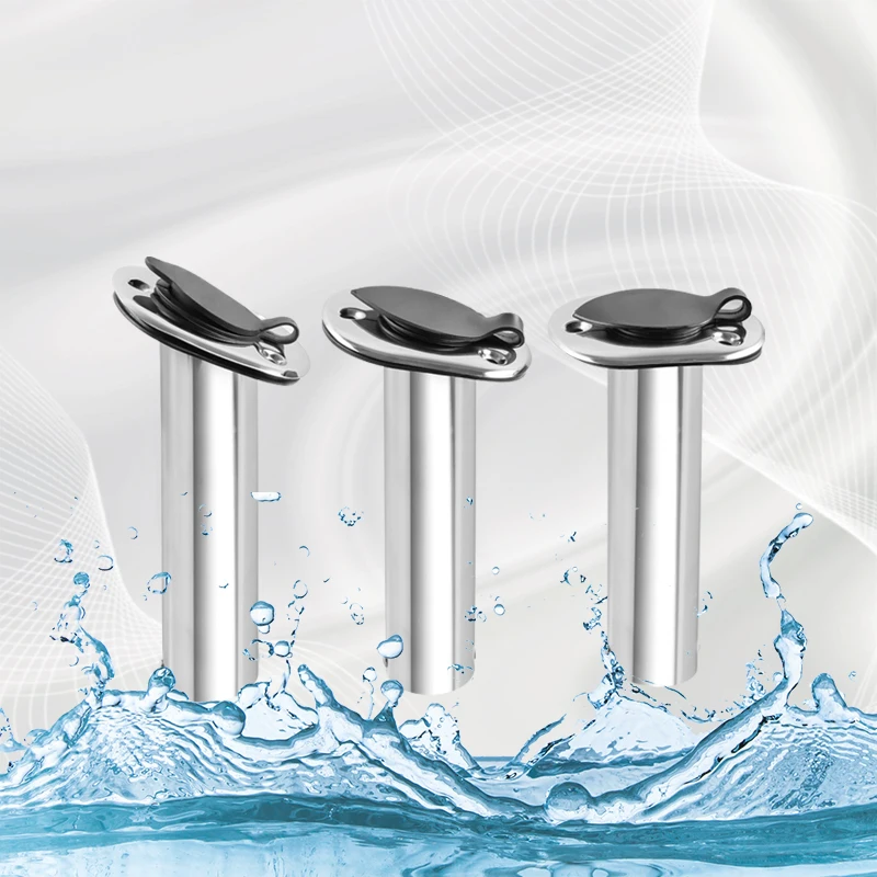 15 도 보트 낚싯대 거치대 플러시 마운트, 316 스테인레스 스틸, PVC 캡, 내부 튜브 및 개스킷 포함