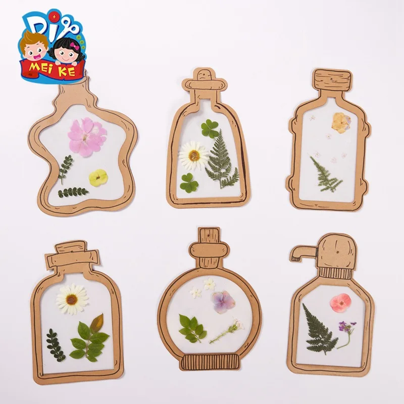 Children's Handmade DIY Paper Transparent Plant Specimen Bottle Material Kit Kids Painting Art Creative Specimen Bottle Toys