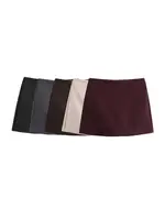High Waist Solid Skort for Women Fashion Side Zipper Female Shorts Skirts Mujer