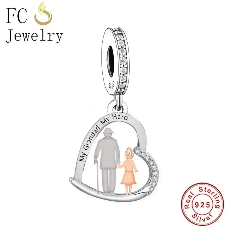 FC Jewelry Fit Original Pan Charm Bracelet 925 Sterling Silver Dad I Love You To The Moon and Back Bead For Making Berloque 2
