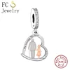 FC Jewelry Fit Original Pan Charm Bracelet 925 Sterling Silver Dad I Love You To The Moon and Back Bead For Making Berloque 2