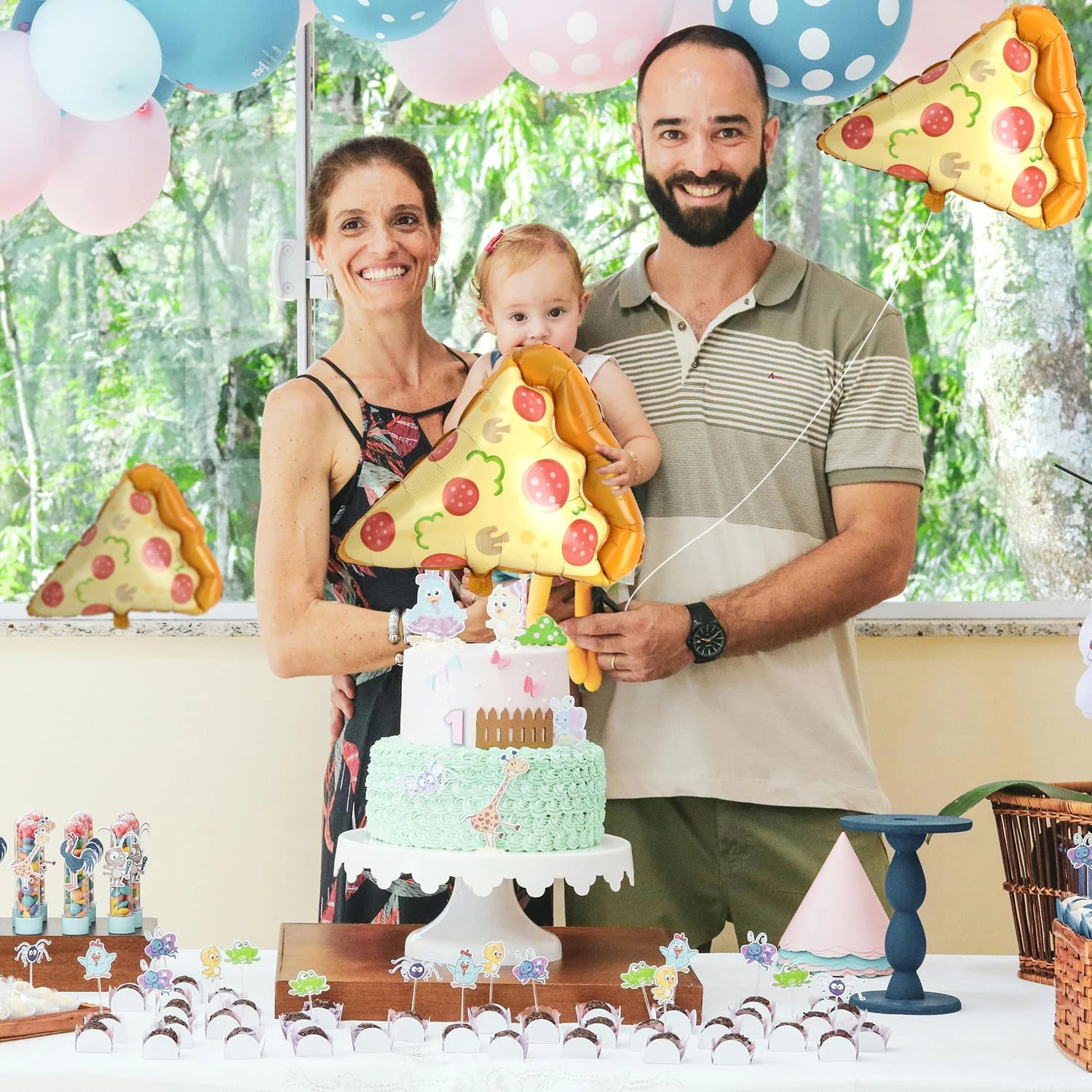 3/6 Stück 23 Zoll Wurst-Pizza-Folienballons - Lustige Dekoration für Pizza-Geburtstagsfeier & Babyparty – Detail 9