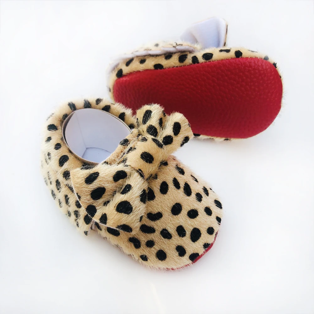 Bowknot Leather Baby Shoes Newborn Boy Girl Shoes Multicolor Toddler Red Soft Sole Anti-slip First Walkers Infant Newborn Moccas 2