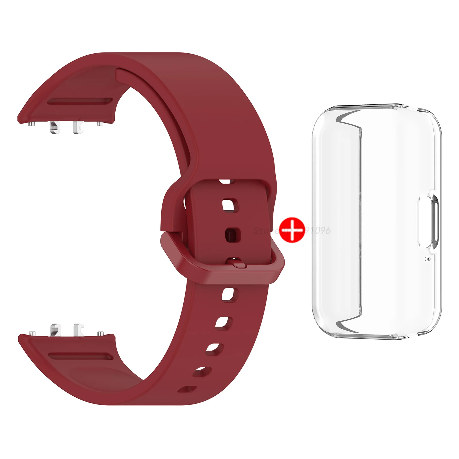 Premium Silicone Sport Strap and Case for Fitness Tracking Watch - Replacement Accessory Bracelet