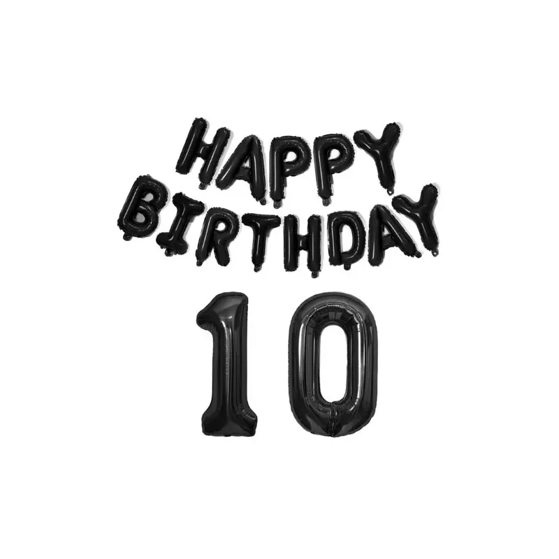 16-Zoll-schwarzer „Happy Birthday“-Buchstabe mit digitalem Ballon, Geburtstagsfeier für Erwachsene und Kinder, 10, 15, 16, 18, 25, 30, 35, 40, 50, 60, 70-Jährige – Detail 21