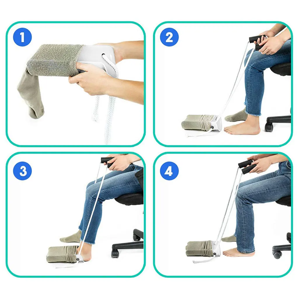 Sock Sliders Aid Helper Kit Helps Put Socks On Off Shoe Horn Suitable For Socks Foot Brace Support sock aid shoe horn