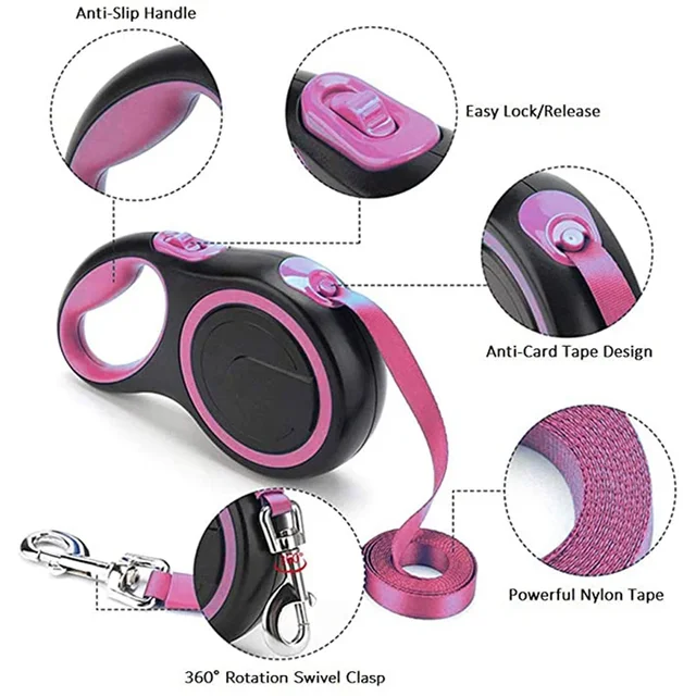 Retractable Dog Leash Nylon Durable Extending Leads Automatic Small Medium Large Puppy Walking Rope Leash Wholesale Price 5
