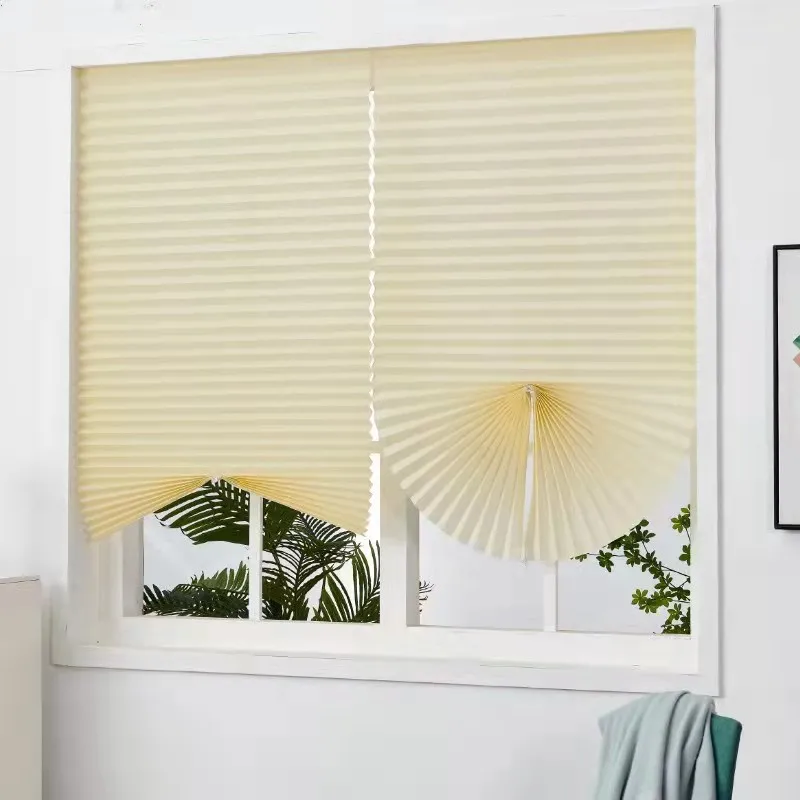Versatile Light Filtering Pleated Paper Shades with Clips