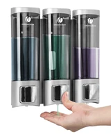 Shampoo Dispenser for Shower Wall 1/2/3×200ML Chamber Refillable Liquid Soap Dispenser Bottle Bathroom Containers Transparent 1