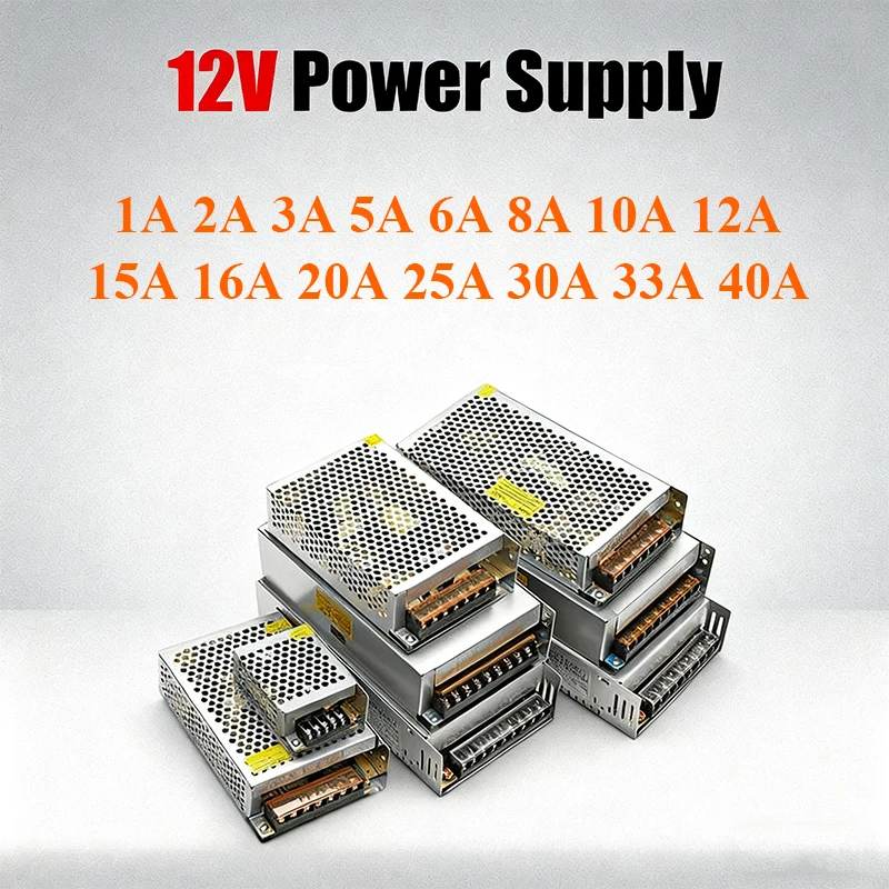 หม้อแปลงไฟฟ้าสวิตชิ่ง 12V AC 220V 110V เป็น DC 12V แหล่งจ่ายไฟ SMPS AC 220 110 V เป็น DC 12 V สำหรับไฟ LED Strip Light 1