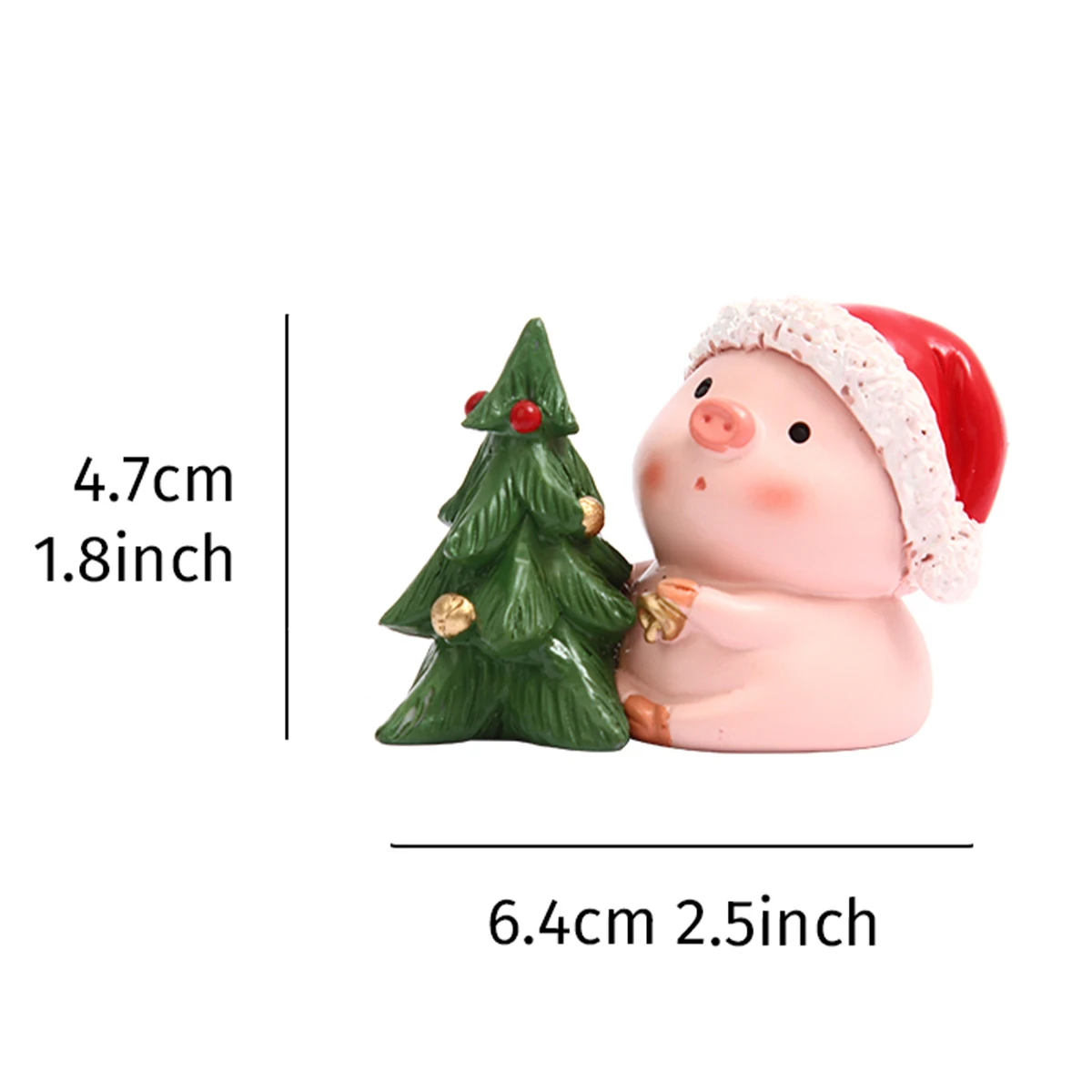 1PC, cute and creative in the shape of a little pink pig hugging a Christmas tree, a home decoration made of resin material
