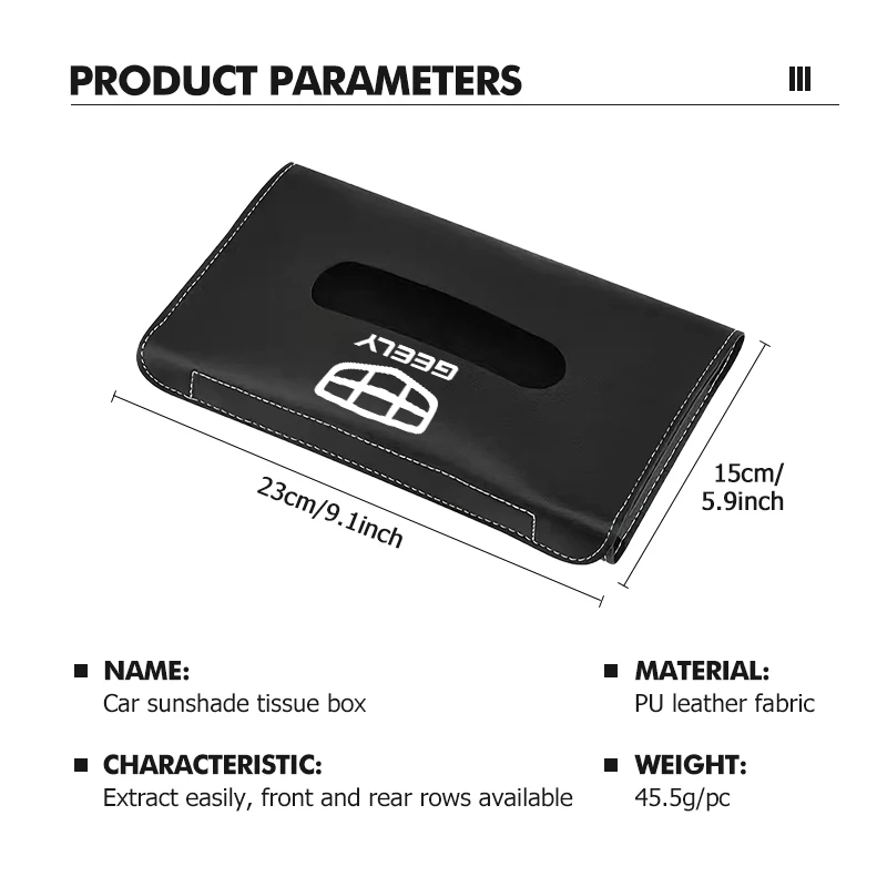 지리 지오메트리 CK2 CK3 GT GC9 투겔라 GX3 CK 보루이 쿨레이용 차량 티슈 박스 홀더, 햇빛 가리개, 센터 콘솔, 팔걸이 정리함