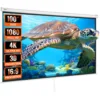VEVOR Manual Pull Down Projector Screen 100 inch 16:9 4K 1080 HD Retractable Projector Screen for Family Home Office Theater 1