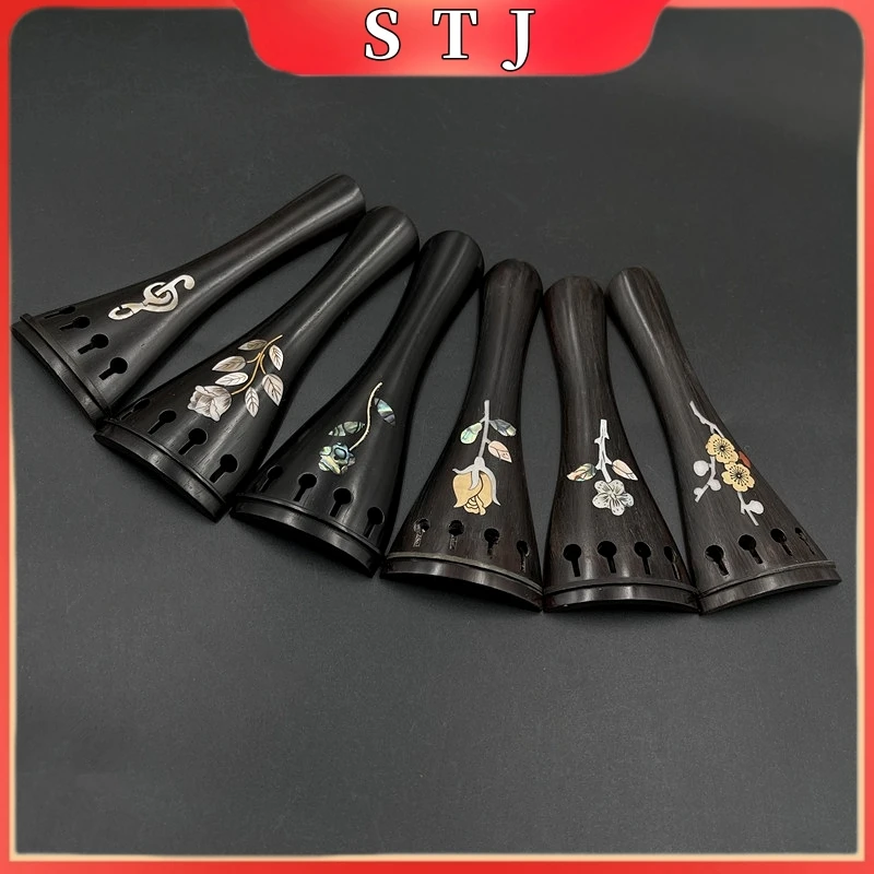 4/4 violin Tailpieces Fiddle tail piece Carved inlay shell Ebony Rosewood Jujube Tailpiece accessories parts fittings violin tailpieces