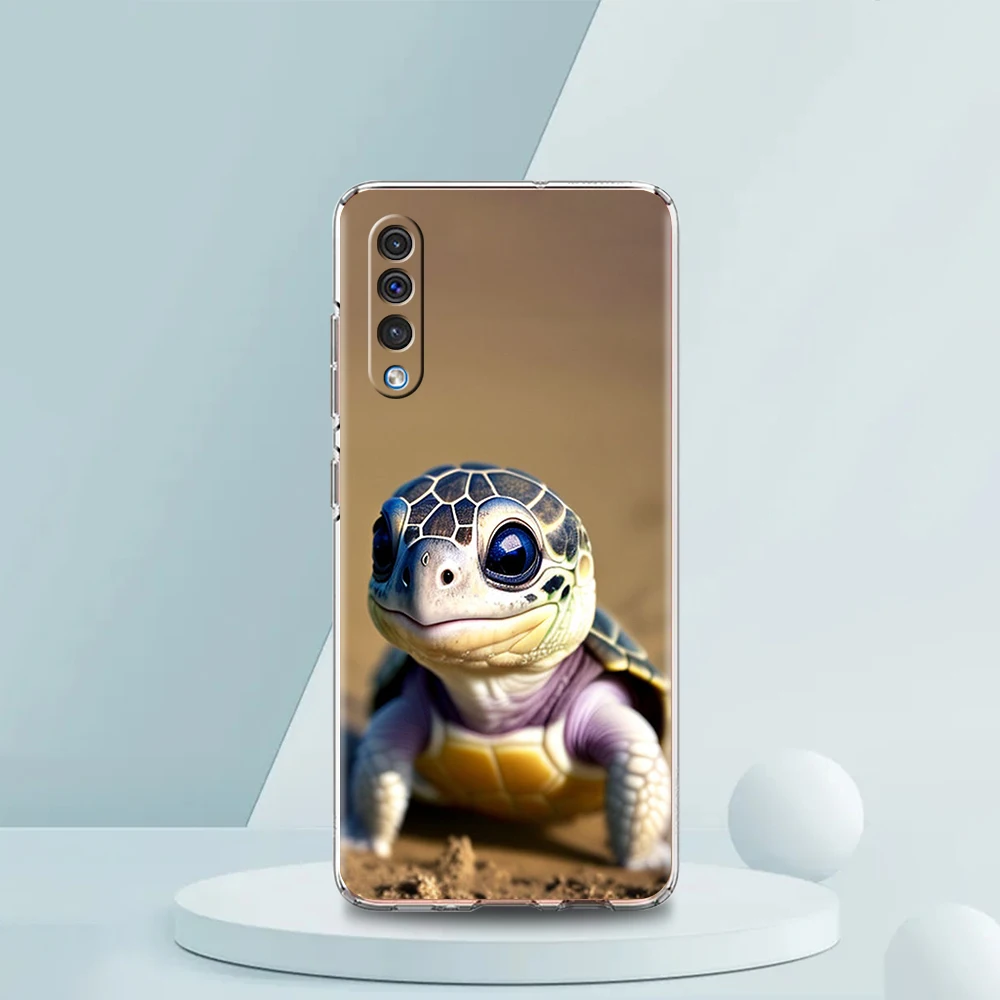 Süße kleine Schildkröte Luxus transparente Telefon hülle für Samsung Galaxy A12 A02 A03S A50 A70 A40 A10 A20 A30 Abdeckung Silikon hülle – Detail 1