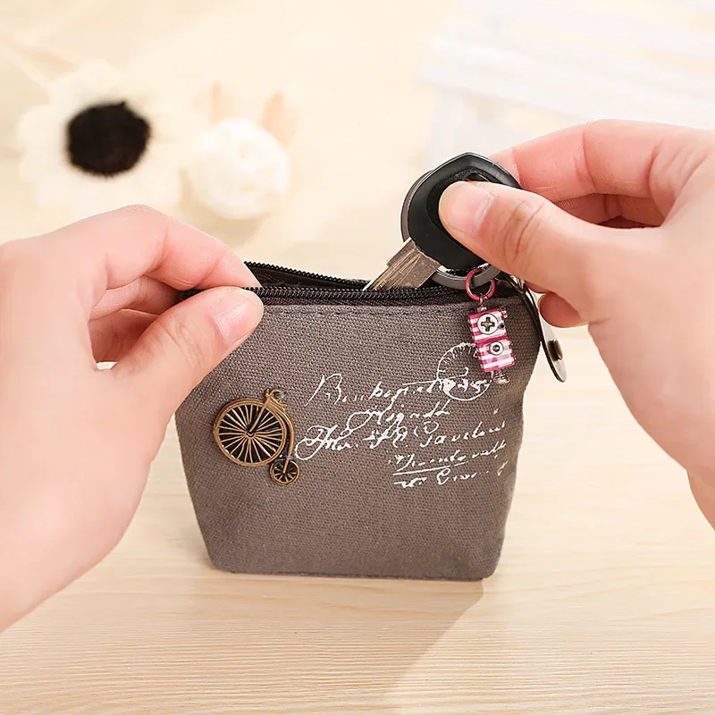 Fashion Women's Mini Coin Purse, Small Zipper Wallet, Key & Card Holder, Lady/Kid Compact Money Pouch for Earphone Storage