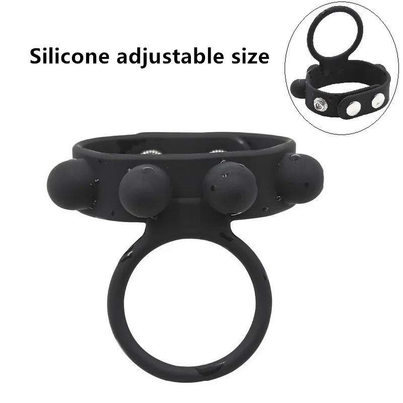 Dimensione regolabile Nuovo grande manicotto di erezione in silicone Anello palla barella maschio ritardo eiaculazione Sesso_voghion.com