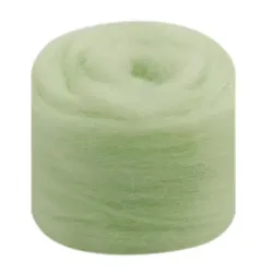 Vibrant Green Wool Fiber for Needle and Wet Felting - Perfect for Handmade Spinning and DIY Crafts (30)