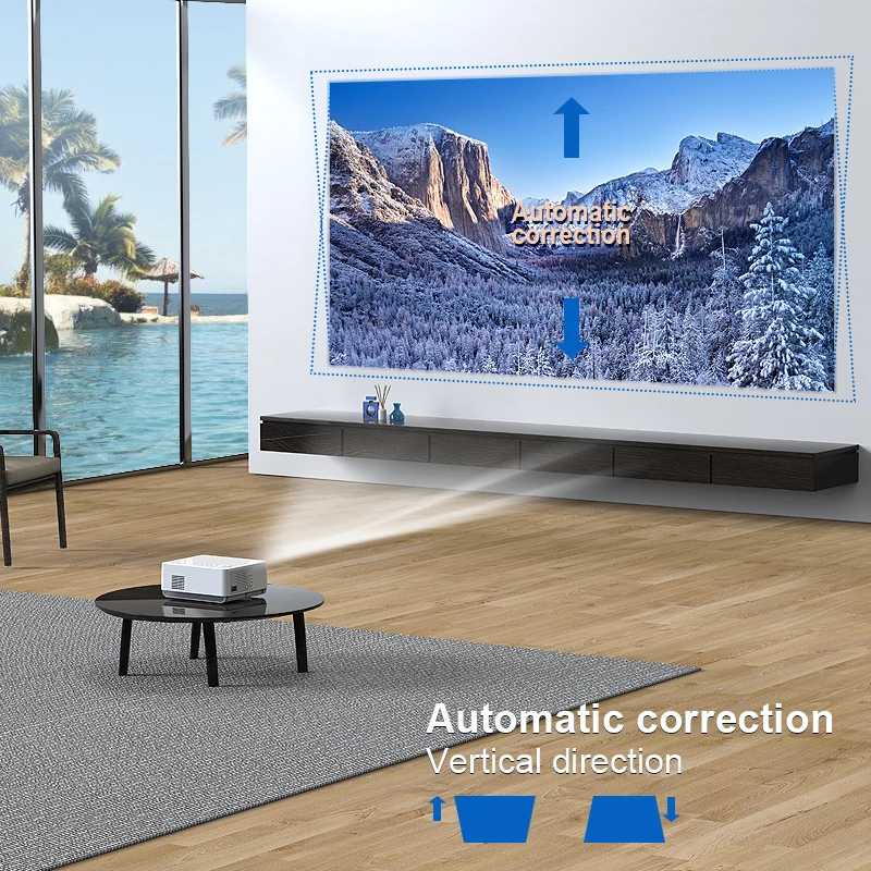 Powerful T10 FHD1080P High Brightness AutoFocus WiFi-Screen Mirroring Android Home Theater Video Movie Projector Outdoor Beamer