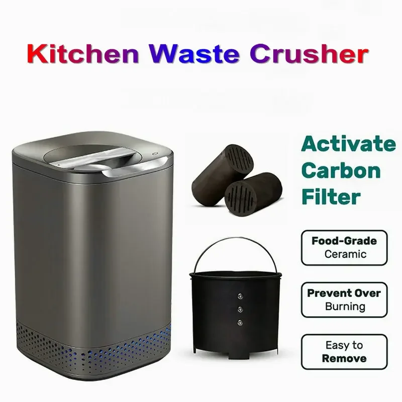 Compost Maker Machine Kitchen Food Waste Disposal Composter Composting Machine Auto Garbage Trash Shredder Can Crusher Processor