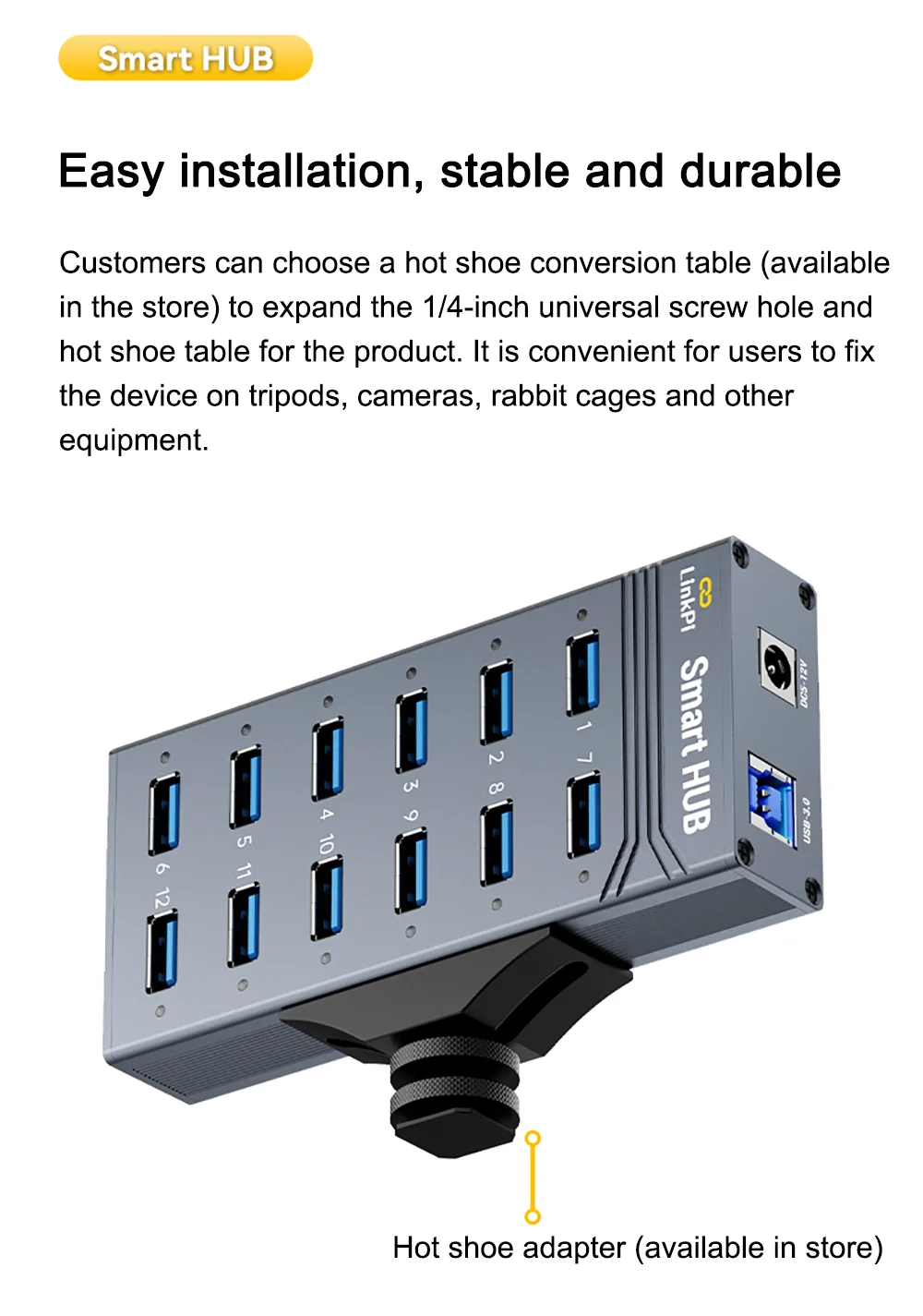 LinkPi SmartHUB 12-port USB 3.0 Hub with Soft-controllable Intelligent Expansion