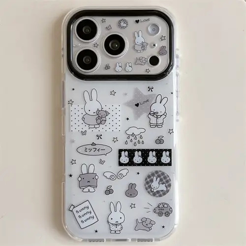 Kawaii Cartoon Rabbit Starry Sky Phone Case for iPhone 16 15 14 13 17 Pro Max INS Style Soft Silicone Shockproof Cover Funda - Image 8